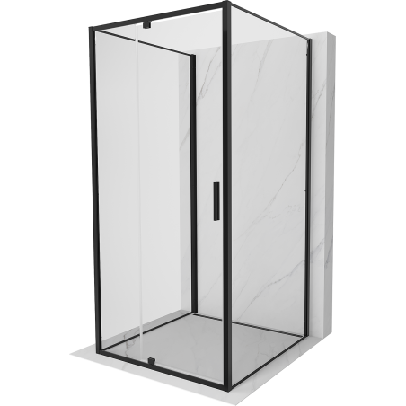 Mexen Exo-3S 3-wall hinged shower enclosure 90 x 90 cm, transparent, black - 819-090-090-70-00-3S