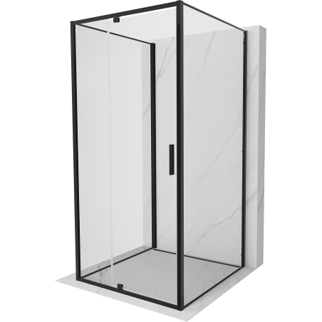 Mexen Exo-R 3S 3-wall hinged shower enclosure 110 x 110 cm, transparent, black - 819-110-110-70-00-3S