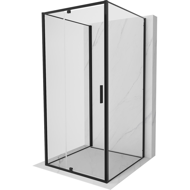 Mexen Exo-R 3S 3-sided shower cabin pivot door 120 x 120 cm, transparent, black - 819-120-120-70-00-3S