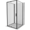 Mexen Exo-R 3S 3-sided shower cabin pivot door 120 x 120 cm, transparent, black - 819-120-120-70-00-3S