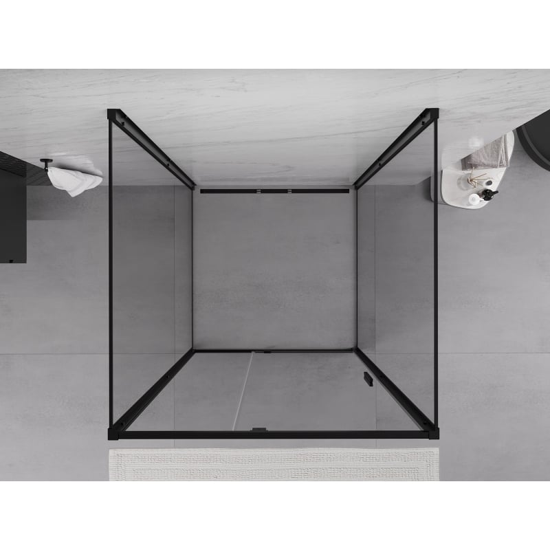 Mexen Exo-3S 3-wall swing shower cabin 120 x 120 cm, transparent, black - 819-120-120-70-00-3S