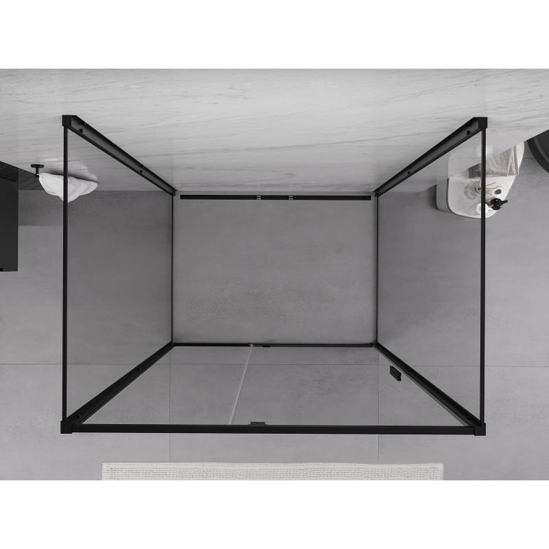 Mexen Exo-R 3S 3-wall swing shower enclosure 105 x 70 cm, transparent, black - 819-105-070-70-00-3S
