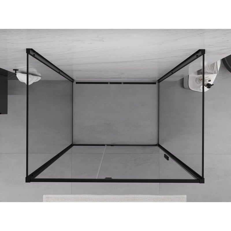 Mexen Exo-3S three-wall hinged shower cabin 140 x 70 cm, transparent, black - 819-140-070-70-00-3S