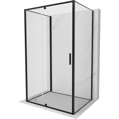 Mexen Exo-3S 3-wall swing shower enclosure 105 x 75 cm, transparent, black - 819-105-075-70-00-3S