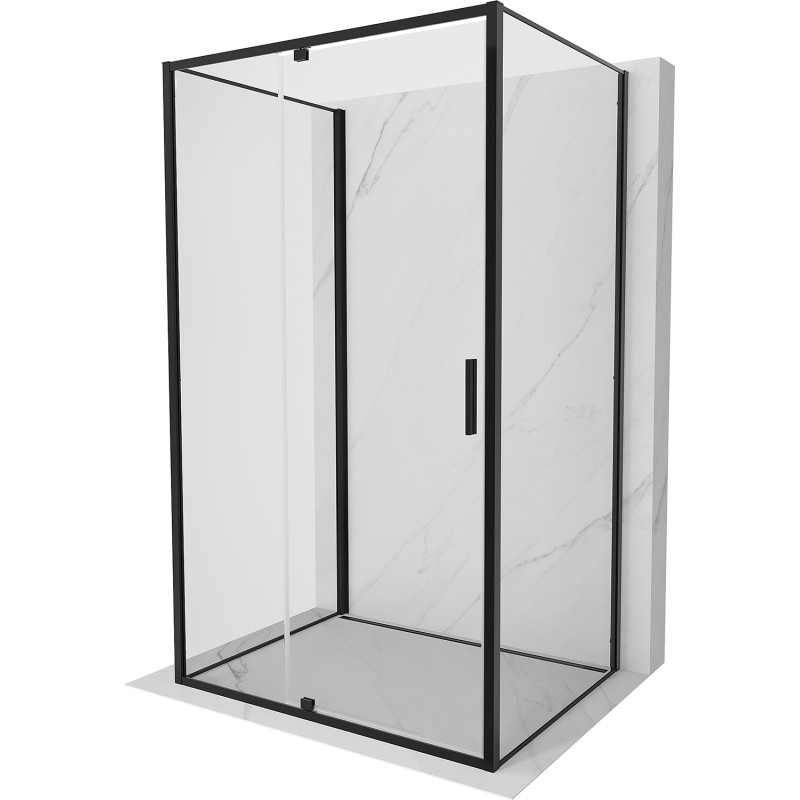 Mexen Exo-R 3S 3-wall swing shower cabin 120 x 85 cm, transparent, black - 819-120-085-70-00-3S