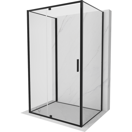 Mexen Exo-R 3S 3-sided swing shower cabin 135 x 110 cm, transparent, black - 819-135-110-70-00-3S