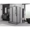 Mexen Exo-R 3S 3-wall hinged shower cabin 150 x 110 cm, transparent, black - 819-150-110-70-00-3S