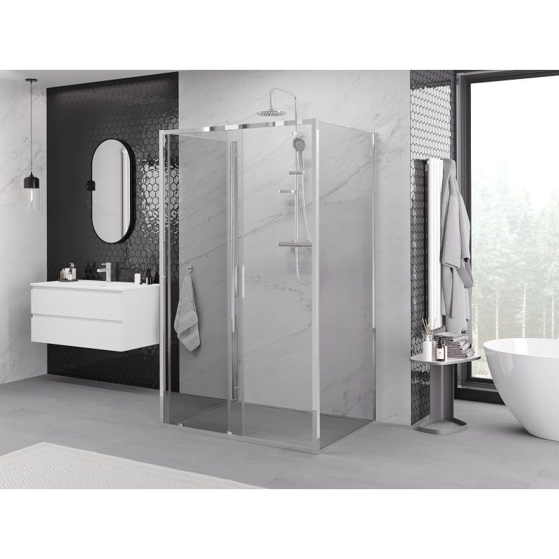 Mexen Exo-3S 3-sided sliding shower cabin 140 x 70 cm, transparent, chrome - 8151-140-070-01-00-3S
