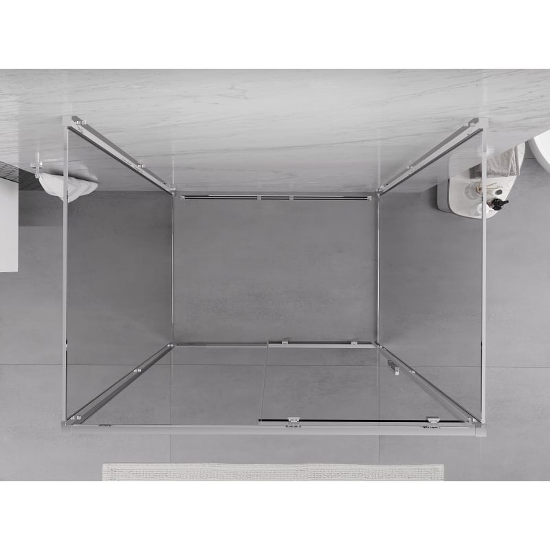 Mexen Exo-3S 3-wall sliding shower cabin 120 x 80 cm, transparent, chrome - 8151-120-080-01-00-3S