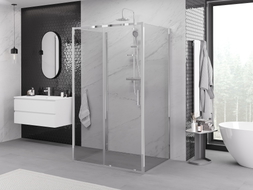Mexen Exo-S 3S 3-wall sliding shower cabin 90 x 95 cm, transparent, chrome - 8151-090-095-01-00-3S