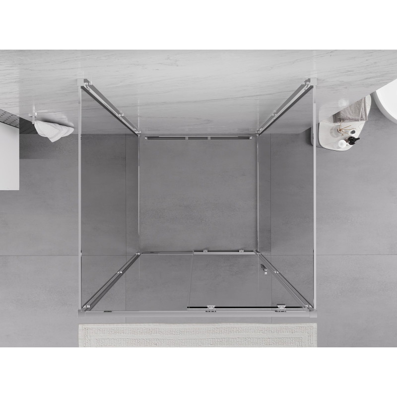 Mexen Exo-S 3S 3-Sided Sliding Shower Enclosure 95 x 95 cm, Transparent, Chrome - 8151-095-095-01-00-3S