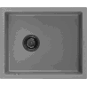 Mexen Pedro granite sink 1-bowl 560 x 460 mm, gray, black siphon - 6508561000-71-B