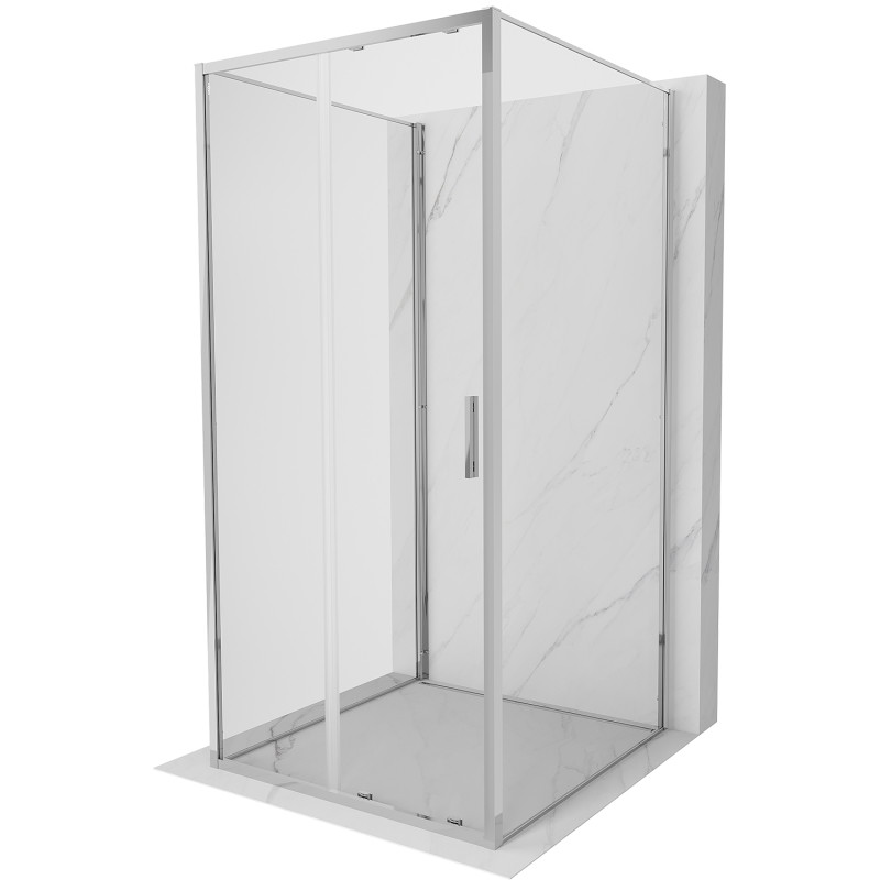Mexen Exo-S 3S 3-sided sliding shower cabin 100 x 100 cm, transparent, chrome - 8151-100-100-01-00-3S