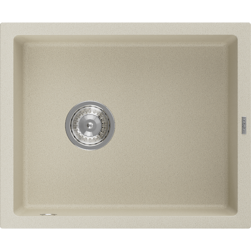 Mexen Pedro granite sink 1-bowl 560 x 460 mm, beige, chrome siphon - 6508561000-69