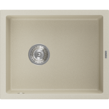 Mexen Pedro granite sink 1-bowl 560 x 460 mm, beige, chrome siphon - 6508561000-69