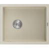 Mexen Pedro granite sink 1-bowl 560 x 460 mm, beige, chrome siphon - 6508561000-69