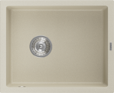 Mexen Pedro granite sink 1-bowl 560 x 460 mm, beige, chrome siphon - 6508561000-69