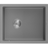Mexen Pedro granite kitchen sink 1-bowl 560 x 460 mm, gray, chrome siphon - 6508561000-71