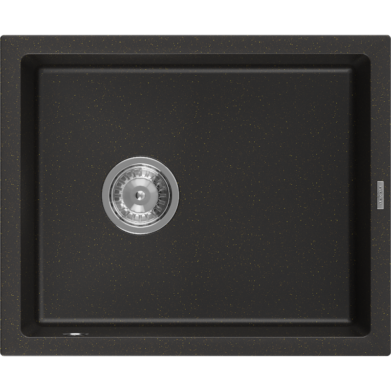 Mexen Pedro 1-compartment granite sink 560 x 460 mm, Black/Metallic gold - 6508561000-75