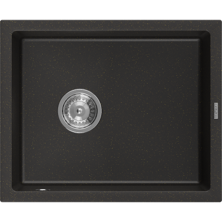 Mexen Pedro 1-compartment granite sink 560 x 460 mm, Black/Metallic gold - 6508561000-75
