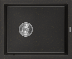 Mexen Pedro 1-compartment granite sink 560 x 460 mm, Black/Metallic gold - 6508561000-75