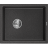 Mexen Pedro 1-bowl granite kitchen sink 560 x 460 mm, speckled black, chrome siphon - 6508561000-76