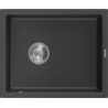 Mexen Pedro granite sink 1-compartment 560 x 460 mm, black speckled, chrome siphon - 6508561000-76