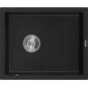 Mexen Pedro granite sink 1-bowl 560 x 460 mm, black, siphon chrome - 6508561000-77