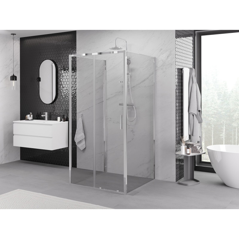 Mexen Exo-S 3S 3-sided sliding shower cabin 120 x 120 cm, transparent, chrome - 8151-120-120-01-00-3S