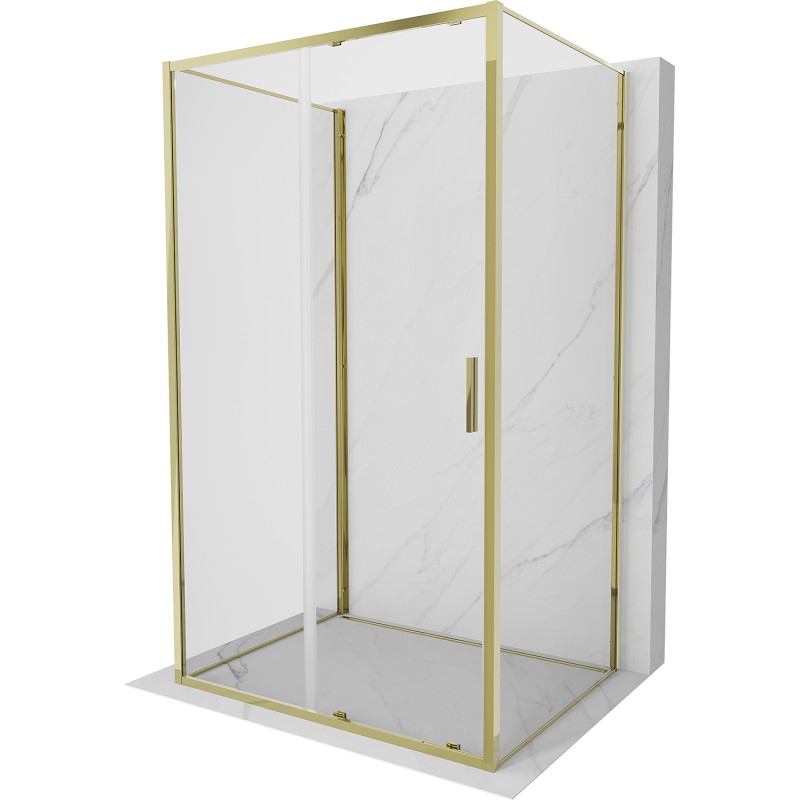Mexen Exo-S 3S 3-wall sliding shower cabin 105 x 70 cm, transparent, gold - 8151-105-070-50-00-3S