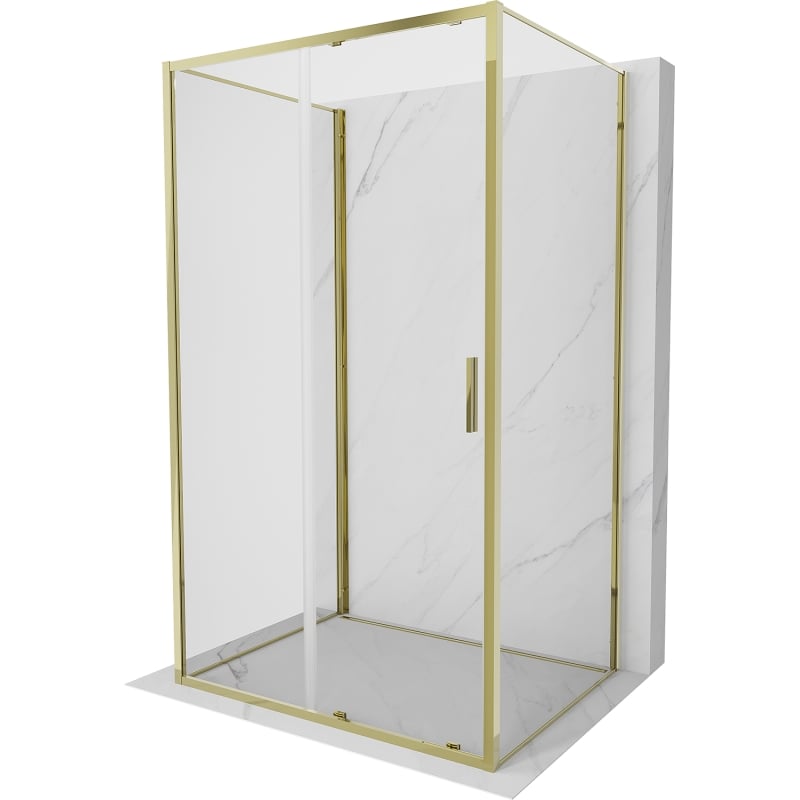 Mexen Exo-S 3S 3-Wall Sliding Shower Cabin 180 x 90 cm, Transparent, Gold - 8151-180-090-50-00-3S