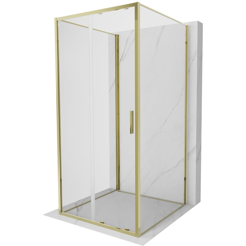 Mexen Exo-3S 3-wall sliding shower cabin 120 x 120 cm, transparent, gold - 8151-120-120-50-00-3S
