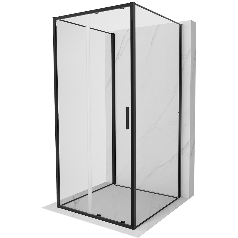 Mexen Exo-S 3S 3-wall sliding shower cabin 90 x 90 cm, transparent, black - 8151-090-090-70-00-3S