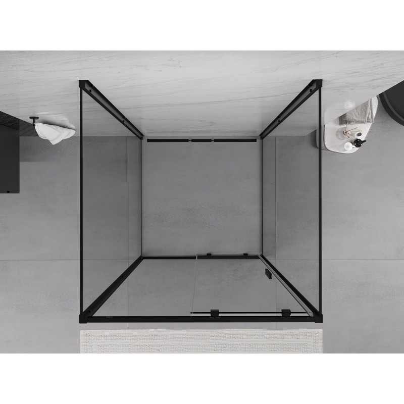 Mexen Exo-S 3S 3-wall sliding shower cabin 90 x 90 cm, transparent, black - 8151-090-090-70-00-3S