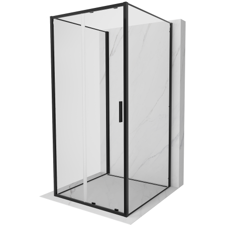 Mexen Exo-S 3S 3-sided sliding shower cabin 95 x 95 cm, transparent, black - 8151-095-095-70-00-3S