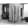 Mexen Exo-S 3S 3-sided sliding shower cabin 95 x 95 cm, transparent, black - 8151-095-095-70-00-3S