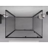 Mexen Exo-S 3S 3-sided sliding shower cabin 95 x 100 cm, transparent, black - 8151-095-100-70-00-3S