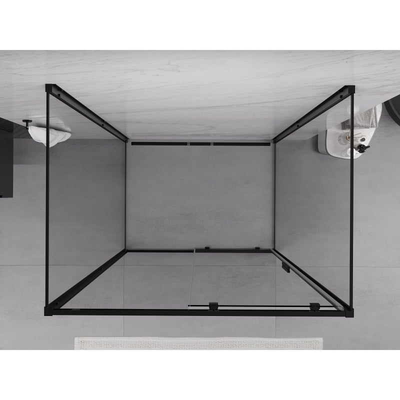 Mexen Exo-S 3S 3-Sided Sliding Shower Cabin 110 x 100 cm, Transparent, Black - 8151-110-100-70-00-3S