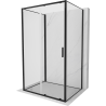 Mexen Exo-S 3S 3-sided sliding shower enclosure 135 x 100 cm, transparent, black - 8151-135-100-70-00-3S