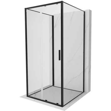 Mexen Exo-S 3S 3-sided sliding shower cabin 110 x 110 cm, transparent, black - 8151-110-110-70-00-3S
