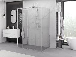 Mexen Exo-S Duo 3S 3-wall sliding shower cabin 150 x 70 cm, transparent, chrome - 8152-150-070-01-00-3S