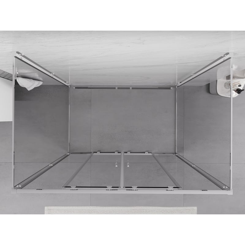 Mexen Exo-3S 3-sided sliding shower cabin 160 x 75 cm, transparent, chrome - 8152-160-075-01-00-3S