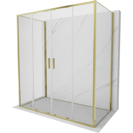 Mexen Exo-3S 3-wall sliding shower cabin 180 x 70 cm, transparent, gold - 8152-180-070-50-00-3S