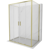 Mexen Exo-3S 3-sided shower enclosure, sliding, 160 x 75 cm, transparent, gold - 8152-160-075-50-00-3S