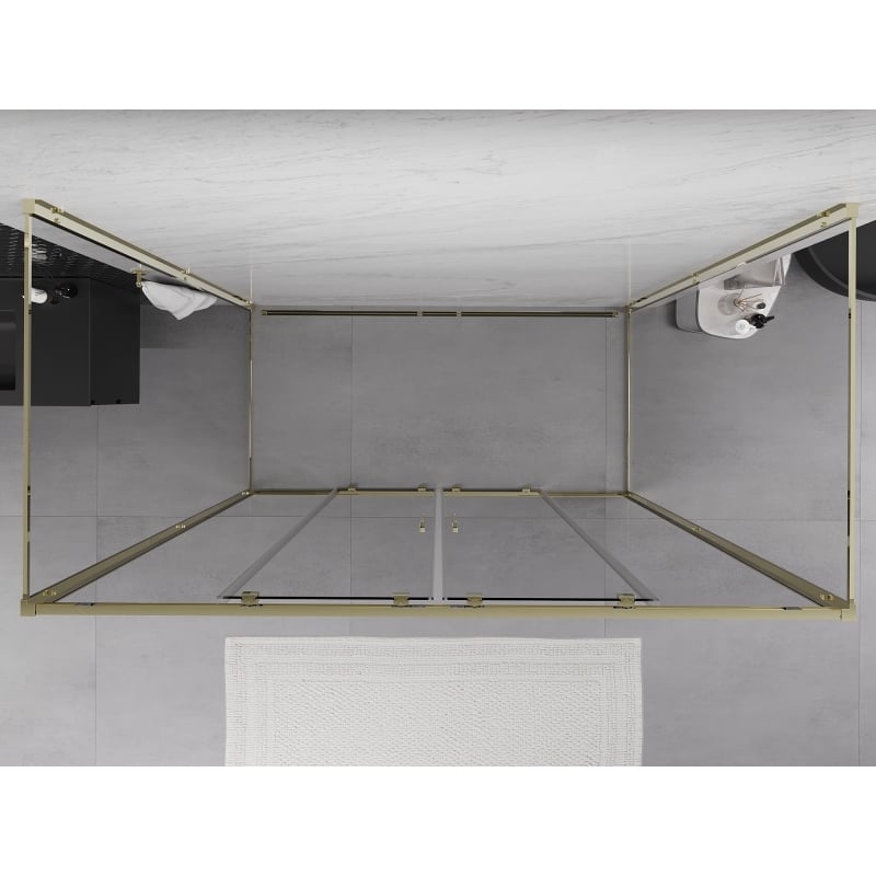 Mexen Exo-3S 3-sided sliding shower cabin 170 x 85 cm, transparent, gold - 8152-170-085-50-00-3S