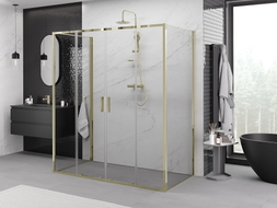 Mexen Exo-S Duo 3S 3-sided sliding shower cabin 200 x 85 cm, transparent, gold - 8152-200-085-50-00-3S