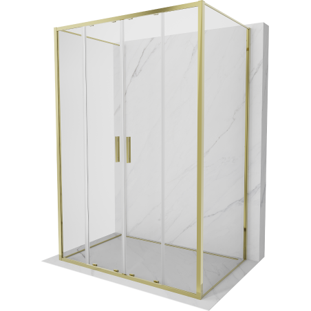 Mexen Exo-3S 3-sided sliding shower cabin 130 x 90 cm, transparent, gold - 8152-130-090-50-00-3S