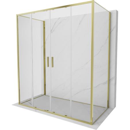 Mexen Exo-S Duo 3S 3-wall sliding shower enclosure 200 x 95 cm, transparent, gold - 8152-200-095-50-00-3S
