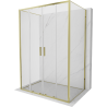 Mexen Exo-S Duo 3S 3-wall sliding shower cabin 140 x 100 cm, transparent, gold - 8152-140-100-50-00-3S