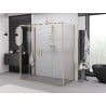 Mexen Exo-3S 3-wall sliding shower cabin 170 x 100 cm, transparent, gold - 8152-170-100-50-00-3S